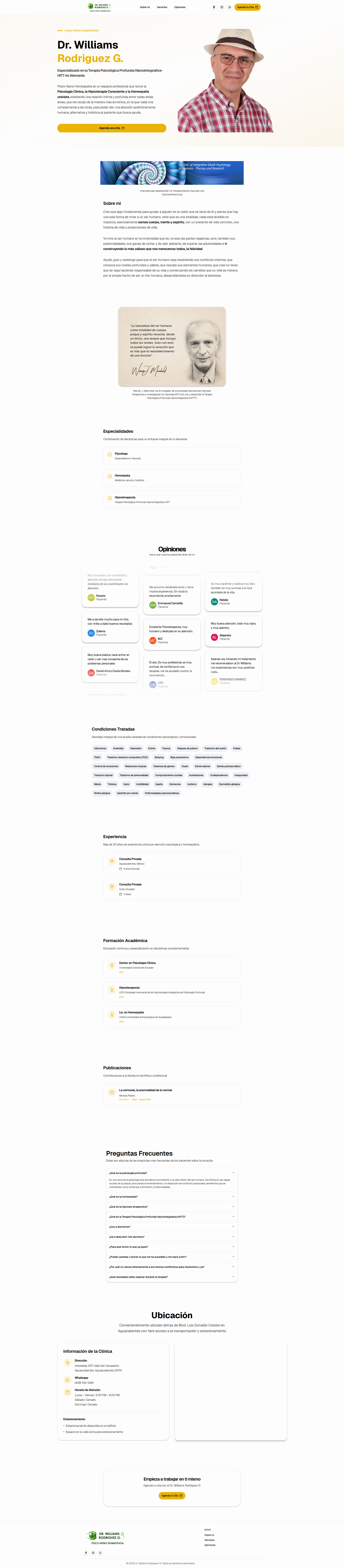 Captura de pantalla del sitio web de Dr. Williams Rodríguez G.